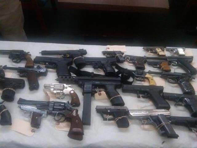 A variety of guns turned in at a Brooklyn gun buy-back